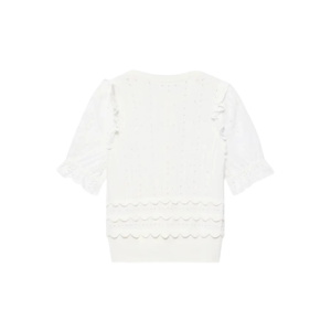 Mint Velvet White Cotton Broderie Knit Top
